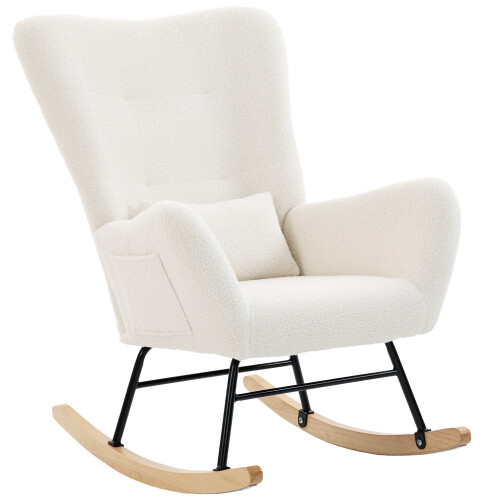 Homcom Silla Mecedora Beige 67 x 82 x 100 cm