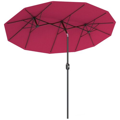Outsunny Sombrilla Doble Rojo 295 x 152 x 222 cm