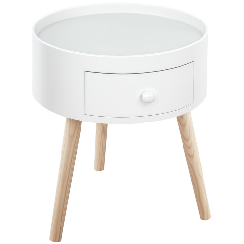 Homcom Mesita de Noche Blanco 38 x 38 x 45 cm