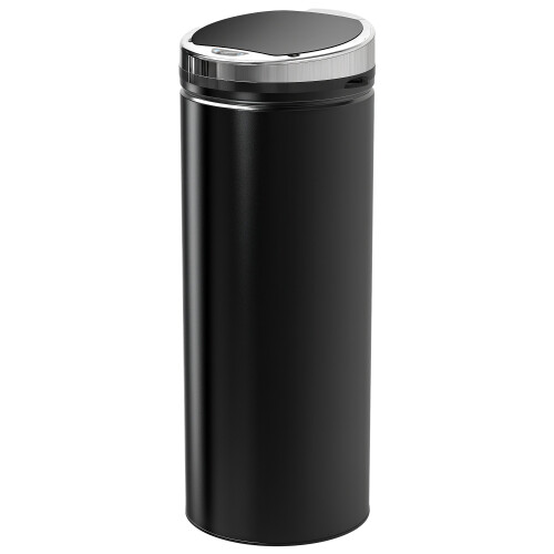 Homcom Cubo Basura Automático Negro 30.5 x 30.5 x 81.5 cm