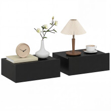 Mesitas de Noche Negro 40 x 30 x 15 cm