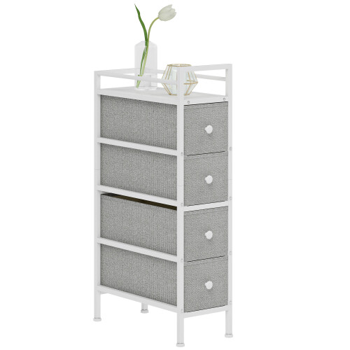 Homcom Cómoda de Tela Gris 20 x 43 x 81.5 cm