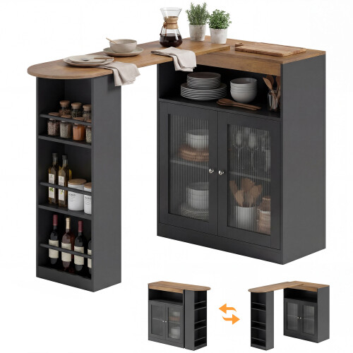 Homcom Mesa de Bar Negro 150 x 80 x 105.5 cm
