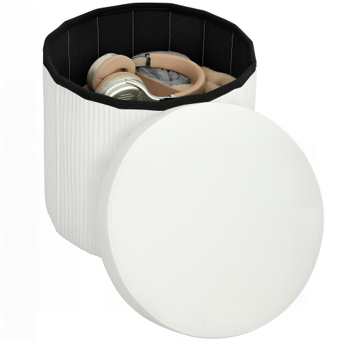 Homcom Banco de Almacenaje Beige 38 x 38 x 38 cm