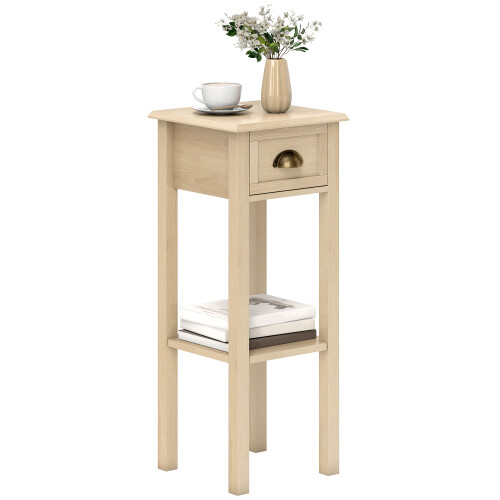 Homcom Mesa Auxiliar Marrón 30 x 30 x 75 cm