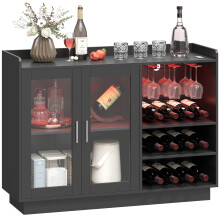 Armario para Vino Negro 120 x 38 x 88 cm
