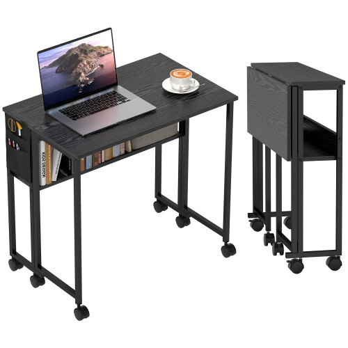 Homcom Escritorio Plegable Negro 80 x 50 x 75 cm