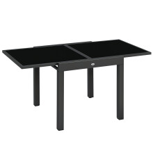 Mesa de Jardín Negro 160 x 80 x 75 cm