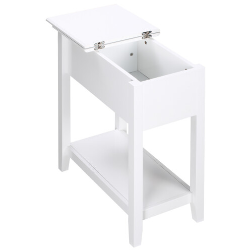Homcom Mesa Auxiliar Blanco 60.5 x 32.5 x 70 cm