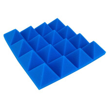 48 Pezzi 25X25X5Cm Studio Acustico Schiuma Insonorizzata Piramide Isolamento Acustico Pannelli di Trattamento Assorbimento Acustico Nero + Blu