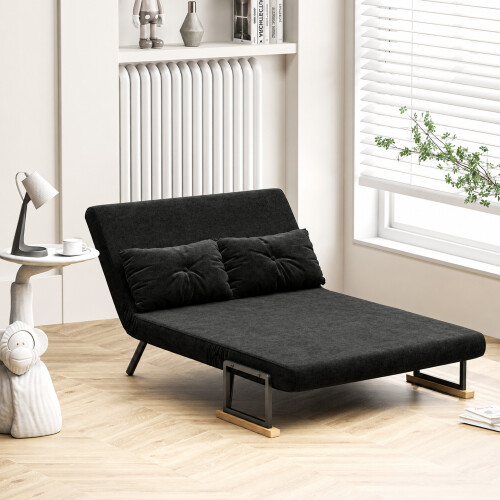 Homcom Sofá Cama Doble Negro 102 x 73 x 81 cm 1
