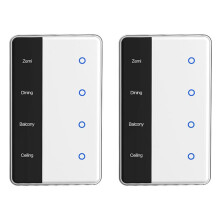 2X TUYA Zigbee DIY Name  4 Gang  Touchscreen  US Type Work with Tuya Alexa  Home Voice Control
