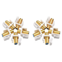 10 Pack RG6 Jack Insert, Coaxial Jack Insert Gender Changer