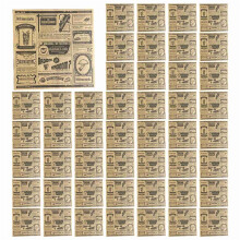 400Pcs English Newspaper Greaseproof Paper Snack Paper Oil-Absorbent Paper French Fries Sandwich Wrapping Paper, Yellow