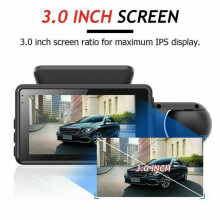 2X Dual-Dashcam Vorne und Innen, 1440P + 1080P, Automatische -Dash-Kamera, 3-Zoll-IPS-Kamera-Recorder, Nachtsicht