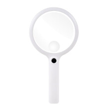 Handlupe, 3 Beleuchtungsmodi, Wiederaufladbare Beleuchtete Lupe, Tragbare Lupe zum Lesen und Reparieren, 90 mm