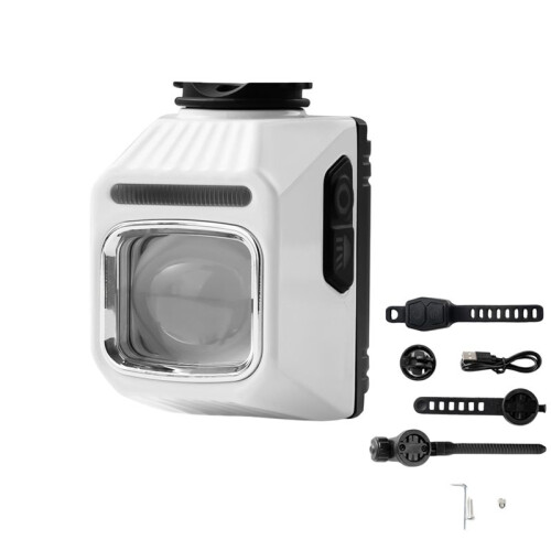 Bicycle Front Light 1200LM Flashlight Rechargeable Bike Hanging Headlight Wireless Remote Cycling Front Lights White