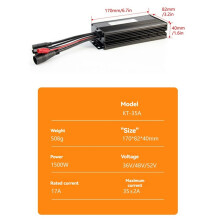 36V 48V 52V Electric Bike Controller KT-35A Sine Wave Controller for 1500W Motor Bicycle Modified Accessories