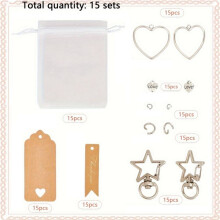 Exquisite Keychain Accessories with Thank You Label Transparent Bag DIY Jewelry Making Suitable for Wedding