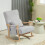 Homcom Silla Mecedora Gris 65 x 90 x 98 cm 5