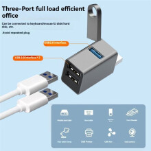 Hub USB Conectar y Usar con 3 Puertos USB 3.0, Adaptador de Concentrador USB 3.0 3 en 1 Resistente, Accesorio para Computadora Portátil