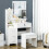 Homcom Tocador con Espejo Blanco 80 x 38 x 143 cm 6