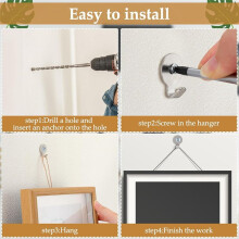 Steel 30 Lb Utility Hanger Wall Hook Utility Zinc Plated Keyhole for Framed Pictures Stucco Hooks 40Pack