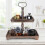 Dessert Stand Double Layer Cake Tray Dessert Decoration Tray Display Stand,Washed White 2