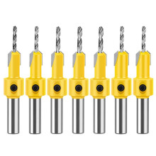 Woodworking Countersink Drill Cone Hole Drill Alloy Heads Screw Step Drill Wood Self-Tapping Screw Installation Ladder