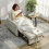 Homcom Sofá Cama Individual Beige 74 x 85.5 x 82 cm 2