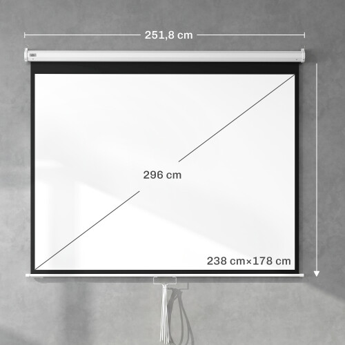 Homcom Pantalla de Proyector Blanco 244 x 183 cm 2
