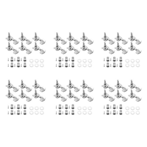36 Pieces Silver Acoustic Guitar Machine Heads Knobs Guitar String Tuning Peg Tuner(18 for Left + 18 for Right) 1