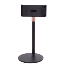 Verstellbarer Monitorständer Tragbarer Tablet-Halter Bis zu 25 cm Stehende Tablet-Halterung Schreibtischhalterung Schwarz
