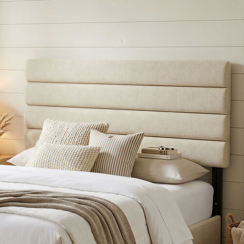 Homcom Cabecero de Cama Beige 140 x 10 x 126 cm 1