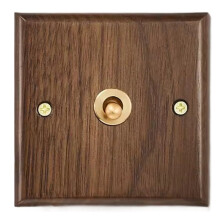 Retro Walnut Wall Toggle Panel 1-4Gang 2Way Solid Wood Double Universal Electrical Power Outlet C