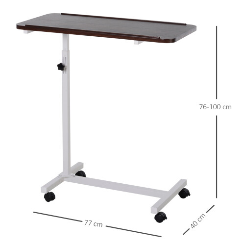 Homcom Mesa Auxiliar Móvil Marrón 77 x 40 x 100 cm 2