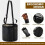 Justerbar Elastisk Höfoderpåse för Hästar - Utomhushalsfoderpåse i Svart M-24x25cm 7