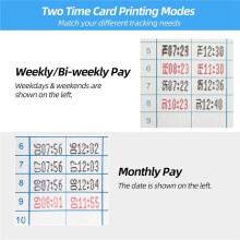 Employee Clocks for Small Business, Auto-Align Clock Punch Machine with 50-Piece Cards EU Plug