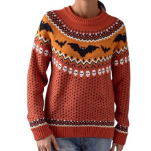 Women's Knitted Pullover Sweater Geometric Print Loose Fit