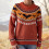 Women's Knitted Pullover Sweater Geometric Print Loose Fit 2