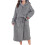 Women's Fleece Hooded Bathrobe Gray One Size 1