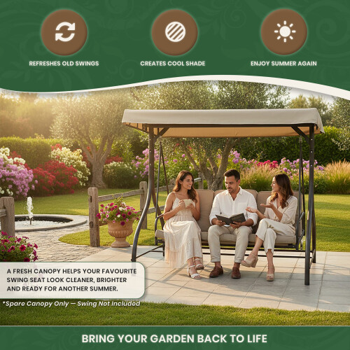 3 Seater Swing Canopy Replacement 180g Polyester 1