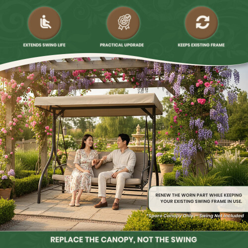 3 Seater Swing Canopy Replacement 180g Polyester 2