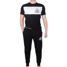 Newcastle United FC Official Mens Premium Long Pyjamas Set Black XXL