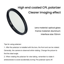 Minska Reflekterat Ljus Från Tatueringar och Insektssmycken med 52 mm CPL-Cirkulärt Polarisationsfilter för MobiltelefonLinser för Alla Telefoner