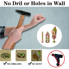 400pcs Self-Drywall Dilling Anchors Screws with 4 Different Expansion Sizes Screw Set, Zinc Plated Steel Dry Wall Screws
