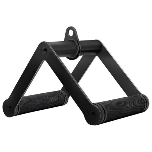 Double D Row Handle Cable Attachment for Weight Workout, Steel with Non-Slip Rubber Grip