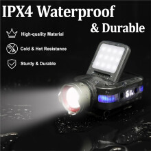 Hard Hat Clip Lights, 800lm Rechargeable Clip Cap Lights, 180 Adjustable Waterproof Bright Headlamp Flashlight