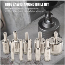 Diamond Drill Bits,10Pcs 6-32mm Hole Saw Diamond Drill Bit Hollow Core Drill Bit Set for Diamond Coating, Carbon Steel for Glass, Ceramics, Porcelain,