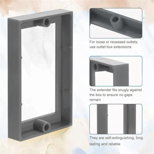 1/2inch Single Gang Outlet Box Extender-Electrical Box Extender Solution for Electrical Outlet Box Switches & Outlets
